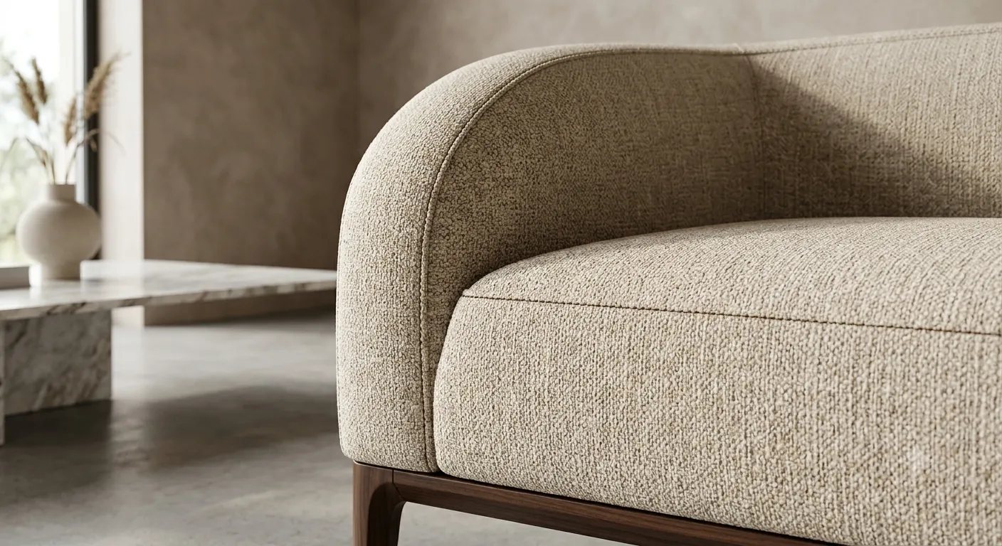 Close-up of MIISOFA upholstery and stitching