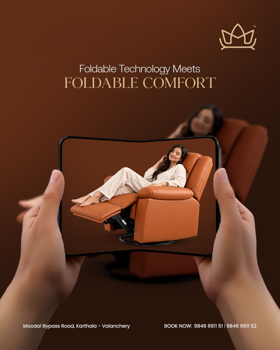 MIISOFA tan leather swivel recliner